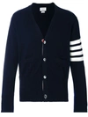Thom Browne Classic V-neck Cardigan In Blue