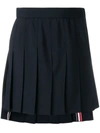 Thom Browne Asymmetric Pleated Miniskirt In Blue