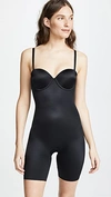 Spanx Suit Your Fancy Strapless Convertible Underwire Mid-thigh Bodysuit In Very Black
