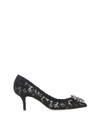Gucci Dolce & Gabbana Woman Pumps Black Size 9.5 Cotton, Viscose, Silk, Pa