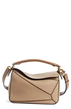 Loewe Medium Puzzle Calfskin Leather Shoulder Bag - Brown In Dark Taupe Multitone