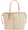 Mcm Medium Liz Reversible Shopper - Beige In Beige