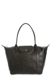 Longchamp Le Pliage Cuir Leather Tote - Black