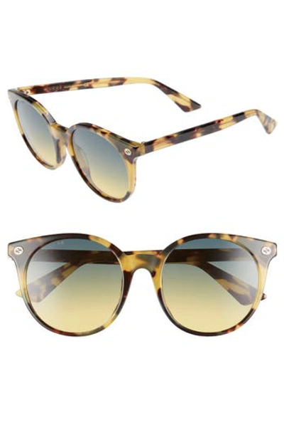 Gucci Round Gradient Acetate Sunglasses, Brown Havana In Havana/gray Yellow Gradient