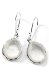 Ippolita Sterling Silver Rock Candy Mother-of-pearl & Clear Quartz Doublet Mini Teardrop Earring In Silver/ Mother Of Pearl