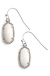 Kendra Scott Lee Small Drop Earrings In White/ Silver