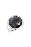 Ippolita Stella Lollipop Ring In Hematite Doublet With Diamonds In Sterling Silver