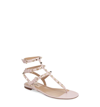 Valentino Garavani 10mm Rockstud Embsllihed Sandals In Poudre