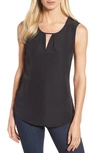 Nic + Zoe Sleeveless Keyhole Top In Black Onyx
