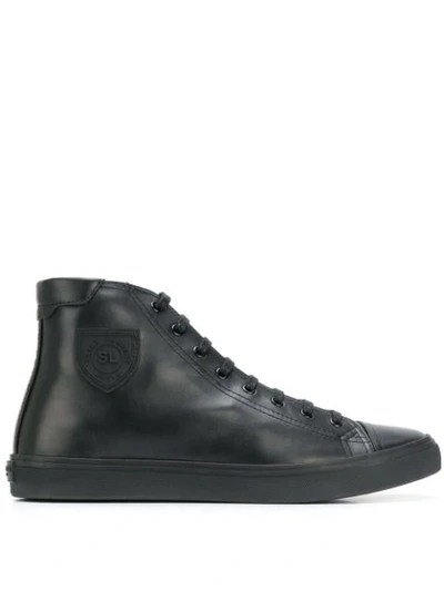 Saint Laurent Bedford High-top Leather Trainers In Black