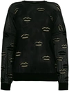 GIVENCHY EMBROIDERED LIPS SHEER TOP,BW901D4Z2C12894599