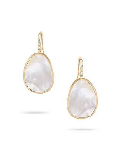 Marco Bicego 18k White & Yellow Gold Lunaria Mother-of-pearl & Diamond Earrings In White/gold