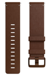 Fitbit Versa Leather Strap Watch Band In Cognac