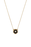 GUCCI FELINE HEAD DIAMOND & ONYX PENDANT NECKLACE,YBB50280800100U