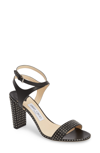 Jimmy Choo Marine 65 Black Nappa Leather Sandals With Silver Micro Studs In Black Silver