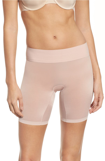 Wolford Sheer Touch Mesh Shapewear Shorts In Rosepowder