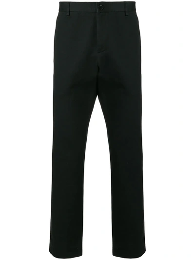 Gucci Straight Pants With Embroidered Logo On The Back In Black