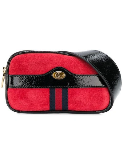 Gucci Ophidia Small Suede Belt Bag In Red