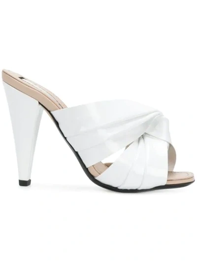 N°21 Twist Front Mules In White