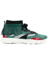 Valentino Heroes Embroidered Sneakers In Green