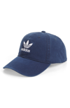 Adidas Originals Men's Originals Precurved Washed Strapback Hat, Blue In Navy