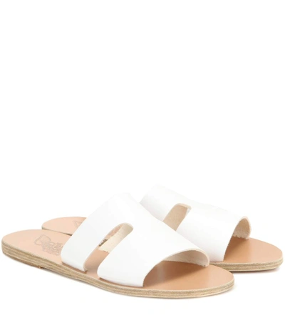Ancient Greek Sandals Apteros Cutout Leather Slides In White
