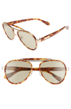 SONIX PABLO 58MM AVIATOR SUNGLASSES - BROWN TORTOISE/ SAGE SOLID,501-29-008