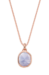 Monica Vinader Siren Semiprecious Stone Pendant Charm In Blue Lace Agate/ Rose Gold