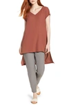 EILEEN FISHER HIGH/LOW SILK TOP,S8GC-T4544M