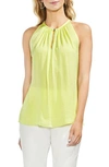 VINCE CAMUTO RUMPLED SATIN KEYHOLE TOP,9138011