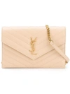 SAINT LAURENT QUILTED ENVELOPE SHOULDER BAG,393953BOW0111909150