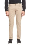 Paige Federal Straight Slim Fit Twill Pant In Timberwolf In Toasted Almond
