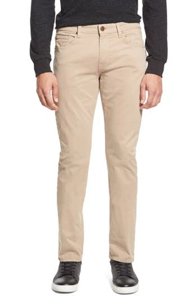 Paige Federal Straight Slim Fit Twill Pant In Timberwolf In Vintage Twilight Rouge