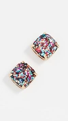Kate Spade Womens Multi Glitter Glittered Small Square Stud Earrings In Multi Glitter