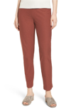 Eileen Fisher Washable Crepe Slim-leg Ankle Pants, Regular & Petite In Russet