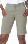 Nydj Stretch Linen Blend Bermuda Shorts In Topiary
