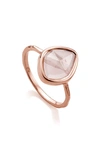 Monica Vinader Siren Recycled 18ct Rose Gold-plated Vermeil Sterling Silver And Rose Quartz Stacking Ring In Rose Gold/ Rose Quartz