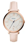 FOSSIL 'JACQUELINE' LEATHER STRAP WATCH, 36MM,ES3988