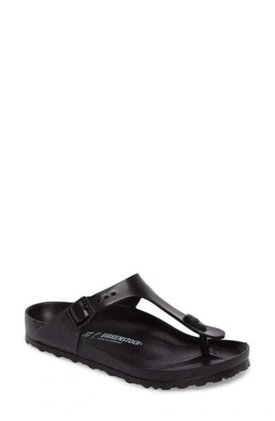 Birkenstock Thong Strap Sandals In Black