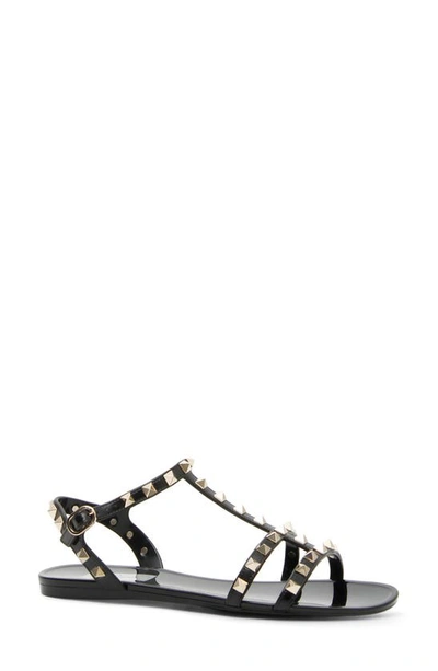 Valentino Garavani Rockstud Rubber Sandals In Black