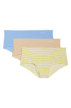 Calvin Klein Invisibles Hipster 3-pack Qd3559 In Geo/bare/carolina Blue
