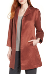 EILEEN FISHER HIGH COLLAR LONG JACKET,S8GSO-C0602M