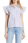 FRAME FLUTTER SLEEVE STRIPE SHIRT,LWSH0668