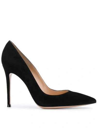 Gianvito Rossi Pointed 90mm Heeled Suede Pumps In Blue