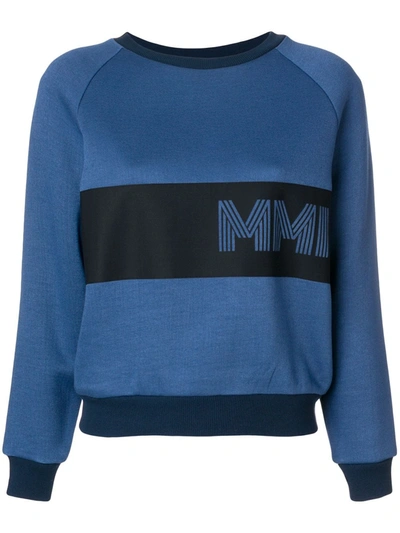 Mr & Mrs Italy Embroidered Colour-block Sweatshirt In Blue