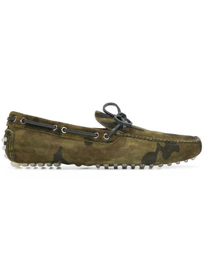 Car Shoe Men's  Green Suede Loafers
