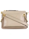 Chloé Small Roy Patent Leather Shoulder Bag In Grey
