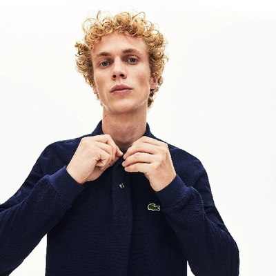 Lacoste Regular Fit Ultra Dry Long Sleeved Golf Polo In Blue
