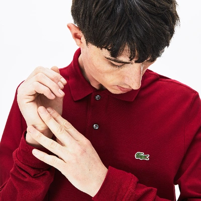 Lacoste Men's Classic Fit Long Sleeve L.12.12 Polo - S - 3 In Red