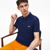 Lacoste Mens Navy Logo-embroidered Cotton-piqué Polo Shirt M In Navy Blue